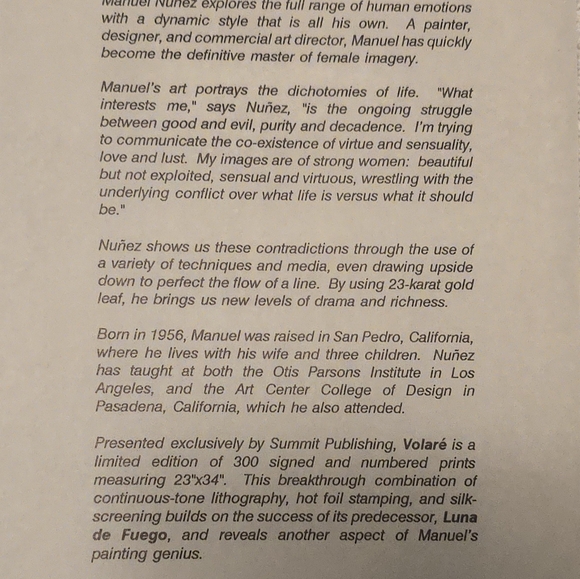 2 pcs Manuel Nunez art ready to frame. Luna de Fuego & Volare - Picture 7 of 8